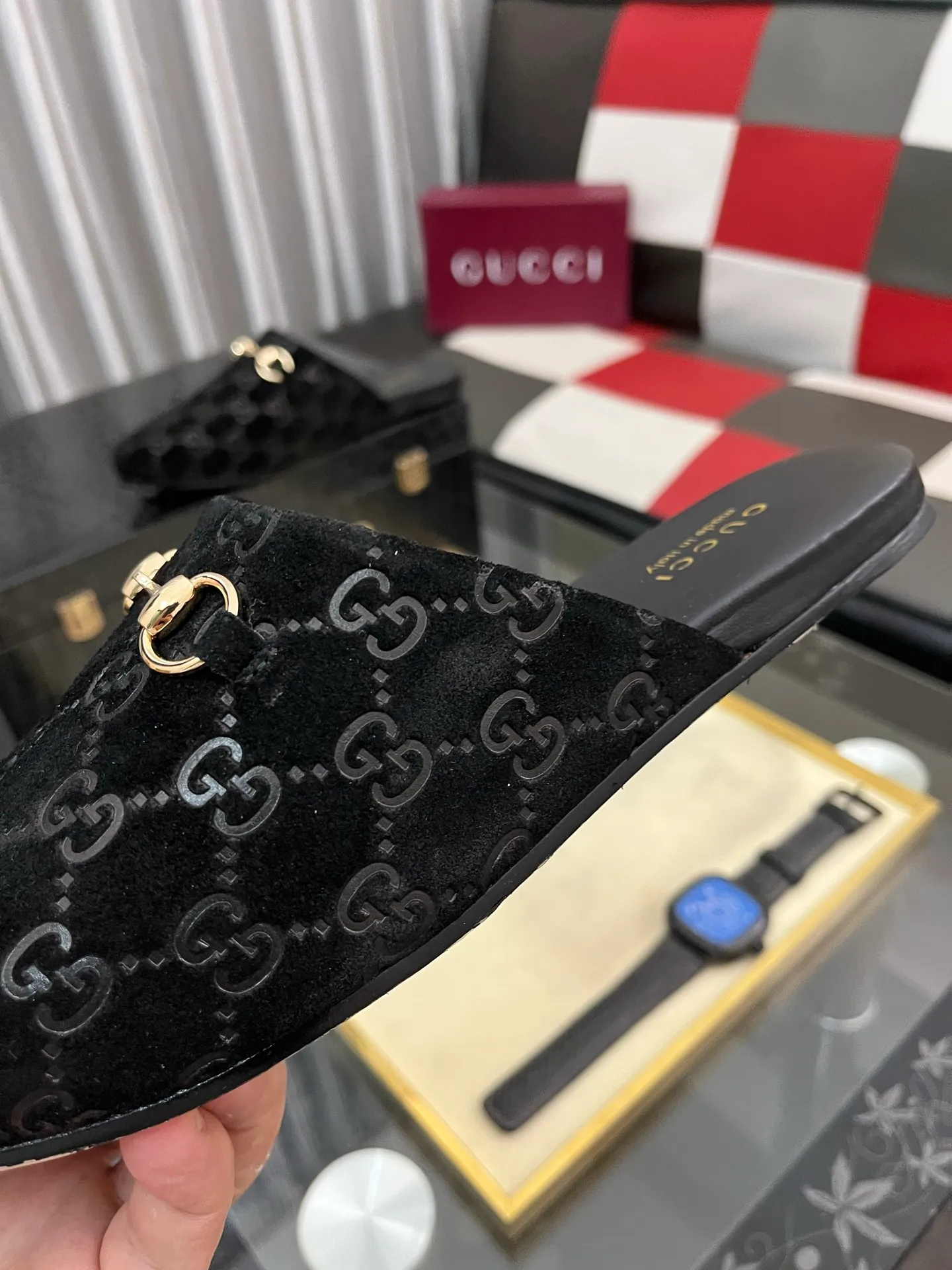 Men's shoes 💰480⌚️⌚️[Gucci] 2024 new season half-slip men's shoes, made of Italian imported first-layer frosted cowhide➕sheepskin lining, original hardware buckle, original combination wear-resistant outsole, real shot 🎬 Very comfortable on the feet, size 36-44